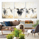 Texas Longhorn Wall Art Canvas Print – Rustic Western Bull