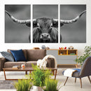 Texas Longhorn Wall Art Canvas Print – Framed Western Bull