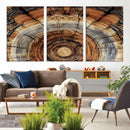 Tree Rings Wall Art Canvas Print – Rustic Wood Texture