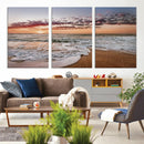 Ocean Sunset Wall Art Canvas Print – Framed Sandy Shore