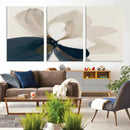 Minimal Flower Wall Art Canvas Print – Framed Beige Bloom