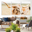 Texas Longhorn Wall Art Canvas Print – Framed Spotted Cow