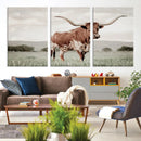 Texas Longhorn Wall Art Canvas Print – Framed Spotted Cattle by MyGreatCanvas | Canvas Wall Art Prints | Photo Prints & Wall Decor