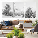 Snowy Ski Lift Wall Art – Framed Winter Forest Canvas by MyGreatCanvas | Canvas Wall Art Prints | Photo Prints & Wall Decor