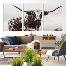 Texas Longhorn Wall Art – Framed Spotted Bull Canvas by MyGreatCanvas | Canvas Wall Art Prints | Photo Prints & Wall Decor
