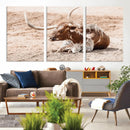 Texas Longhorn Wall Art – Framed Resting Bull Canvas by MyGreatCanvas | Canvas Wall Art Prints | Photo Prints & Wall Decor