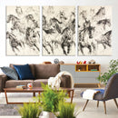 Running Horses Wall Art Canvas Print – Framed Galloping Herd