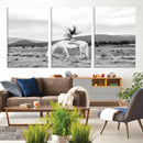 White Horse Wall Art Canvas Print – Framed Woman Rider