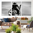 Western Wall Art Canvas Print – Framed Cowboy and Horse