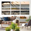Sunset Surf Wall Art Canvas Print – Framed Golden Hour Waves
