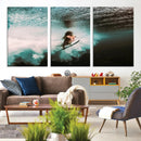 Vibrant Aquatic Motion Wall Art Canvas Print – Framed