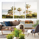 California Coast Palm Trees Wall Art Canvas Print – Framed