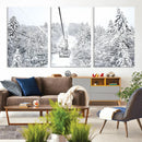 Snowy Ski Lift Wall Art – Framed Winter Mountain Canvas by MyGreatCanvas | Canvas Wall Art Prints | Photo Prints & Wall Decor
