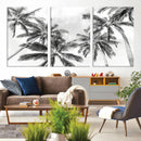 Black and White Palm Wall Art Canvas Print – Framed