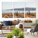 Desert Lake Wall Art – Framed Cactus Mountain Canvas by MyGreatCanvas | Canvas Wall Art Prints | Photo Prints & Wall Decor