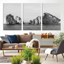 Coastal Wall Art – Framed Black White Ocean Canvas Artwork, by MyGreatCanvas | Canvas Wall Art Prints | Photo Prints & Wall Decor