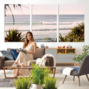 Ocean Surfer Wall Art Canvas Print – Framed Coastal Surf Art by MyGreatCanvas | Canvas Wall Art Prints | Photo Prints & Wall Decor