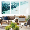 Minimal Beach Wall Art – Framed Ocean Swimming Canvas by MyGreatCanvas | Canvas Wall Art Prints | Photo Prints & Wall Decor