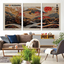 Modern Japanese Wall Art Canvas Print – Framed Abstract