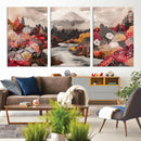 Mountain Wall Art Canvas Print – Framed Autumn Forest