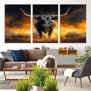 Longhorn Canvas Wall Art Canvas Print – Framed Bold Bull