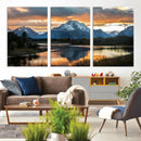 Mountain Sunset Wall Art Canvas Print – Framed Alpine