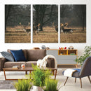 Deer Wall Art Canvas Print – Framed Rustic Wildlife Stags