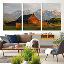 Rustic Barn Wall Art Canvas Print – Framed Grand Teton Park