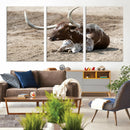 Texas Longhorn Wall Art Canvas Print – Framed Country Living