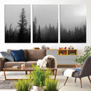 Misty Pines Wall Art Canvas Print – Framed Woodland