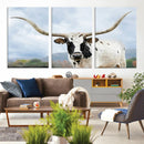 Texas Longhorn Wall Art Canvas Print – Framed Western Rustic