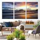 Beach Sunset Wall Art Canvas Print – Tropical Ocean Waves