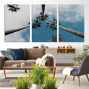Tropical Palm Trees Wall Art Canvas Print – Framed