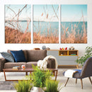 Coastal Grass Landscape Wall Art Canvas Print – Golden