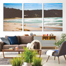 Tranquil Beach Scene Wall Art Canvas Print – Framed Blue