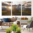 Snowy Peaks Wall Art Canvas Print – Rustic Mountain