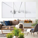 Ski Lift Wall Art Canvas Print – Snowy Alpine Landscape