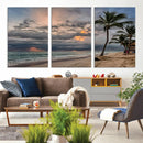 Tropical Storm Wall Art Canvas Print – Framed Moody Beach