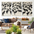 Wild Horse Stampede Wall Art Canvas Print – Monochrome by MyGreatCanvas | Canvas Wall Art Prints | Photo Prints & Wall Decor