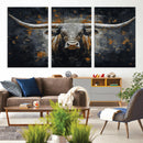Rustic Longhorn Bull Wall Art Canvas Print – Vintage Western by MyGreatCanvas | Canvas Wall Art Prints | Photo Prints & Wall Decor