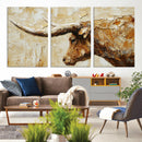Rustic Longhorn Bull Wall Art Canvas Print – Vintage Western by MyGreatCanvas | Canvas Wall Art Prints | Photo Prints & Wall Decor