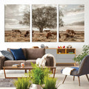 Texas Longhorn Cattle Wall Art, Rustic Western Ranch Canvas by MyGreatCanvas | Canvas Wall Art Prints | Photo Prints & Wall Decor