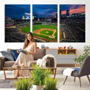 Target Field Wall Art Canvas Print – Baseball Stadium Scene,