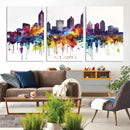 Atlanta Skyline Wall Art Canvas Print – Framed Colorful