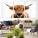 Scottish Highland Cow Canvas Print, Framed Highland Cow