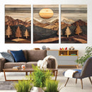 Wooden Mountain Layers Art – Rustic Pine Tree Landscape by MyGreatCanvas | Canvas Wall Art Prints | Photo Prints & Wall Decor