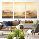 Sepia Color Abstract Mountain Wall Art Canvas Print