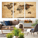 Push Pin World Map Canvas Print – Travel Tracker Wall Art
