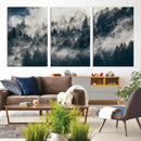 Foggy Pine Forest Wall Art – Framed Black White Nature by MyGreatCanvas | Canvas Wall Art Prints | Photo Prints & Wall Decor