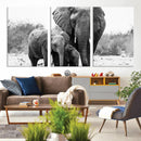 Elephant Family Africa Wall Art Canvas Print by MyGreatCanvas | Canvas Wall Art Prints | Photo Prints & Wall Decor